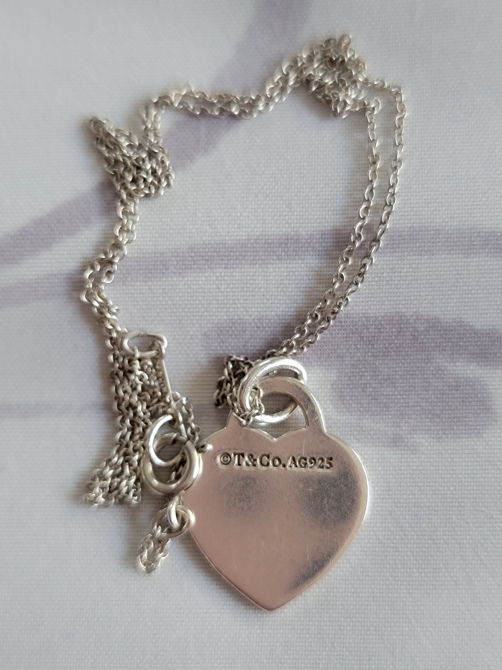 Tiffany & Co. Sterling Silver Heart Tag Pendant Necklace - Silver - Picture 3 of 5